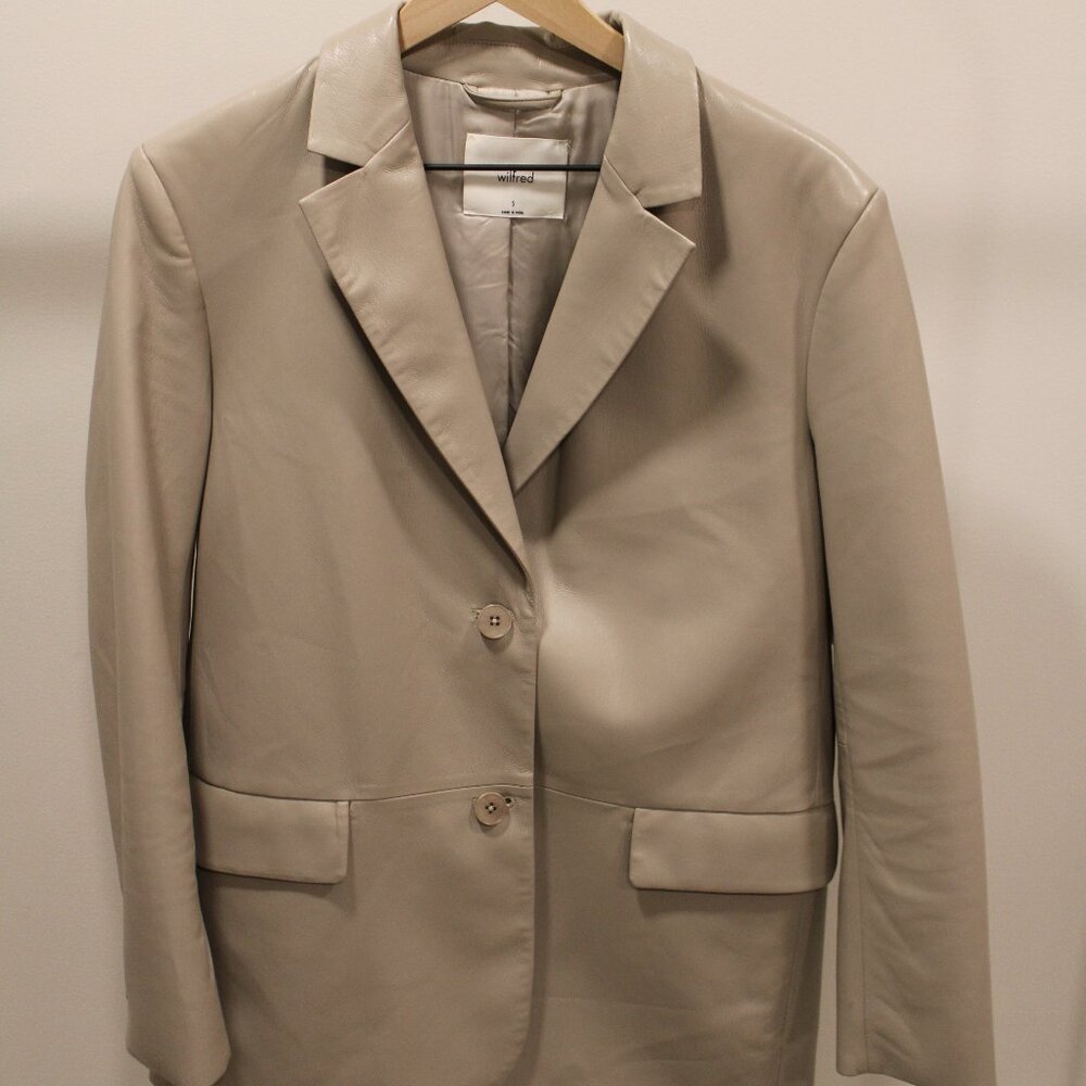 aritzia oversize leather blazer